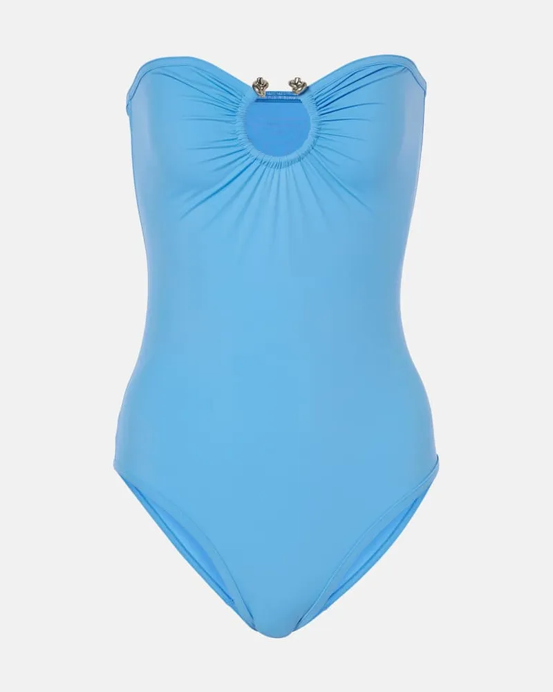 Bottega Veneta Badeanzug Knot Blau