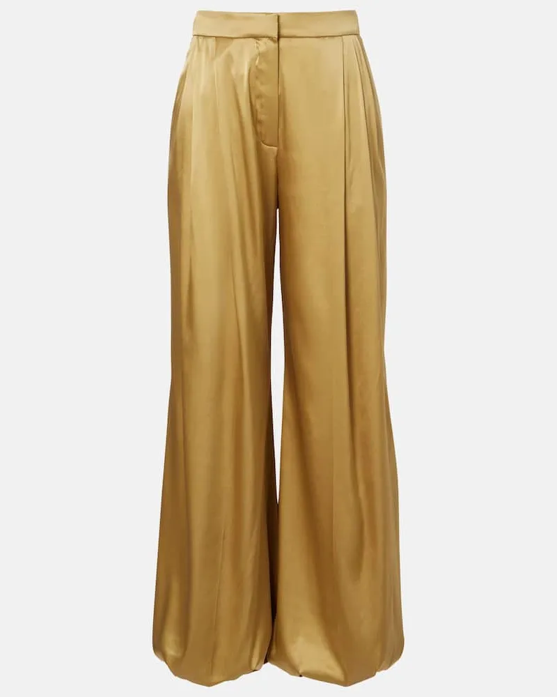 Nina Ricci Weite Hose aus Satin Gold