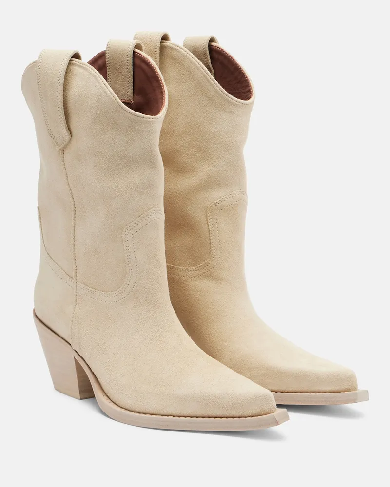 Paris Texas Westernstiefel Dakota aus Veloursleder Beige