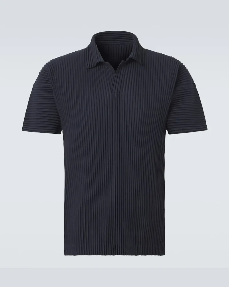 Issey Miyake Homme Plissé Issey Miyake Basics Polohemd Blau