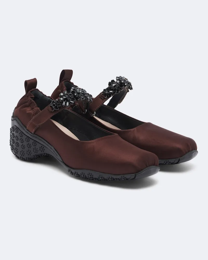 Simone Rocha Verzierte Mary-Jane-Ballerinas Turbo Braun