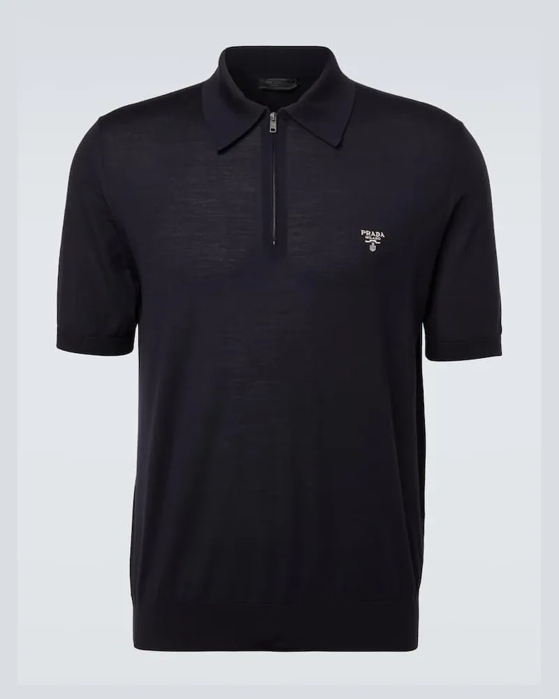 Prada Polohemd aus Schurwolle Blau