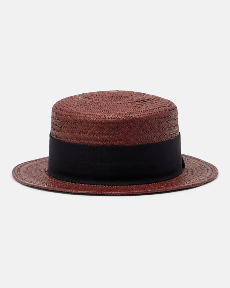 Loro Piana Hut Elena aus Stroh Burgund