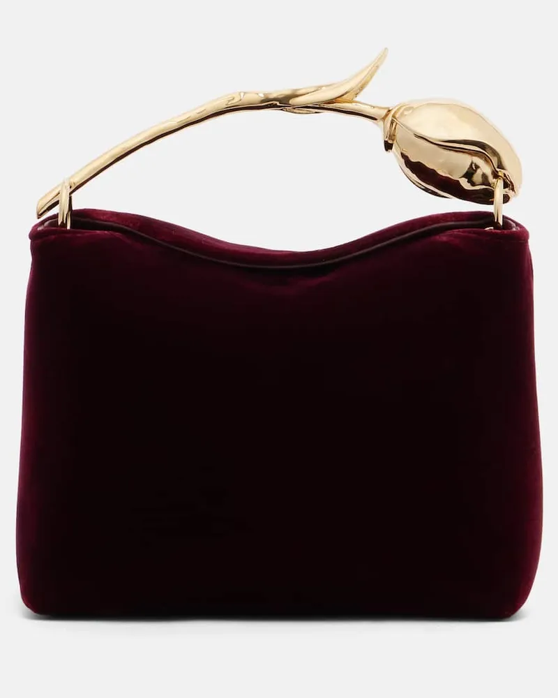 Erdem Tote Bag Bloom Mini aus Samt Burgund