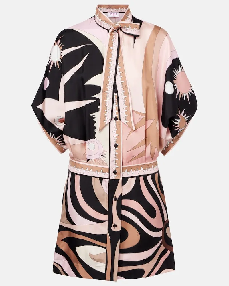Emilio Pucci Minikleid Stella aus Seiden-Twill Rosa