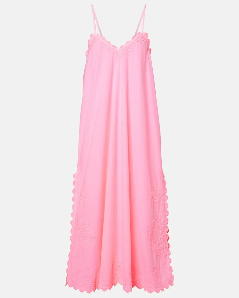 Juliet Dunn Midikleid aus Baumwollpopeline Pink