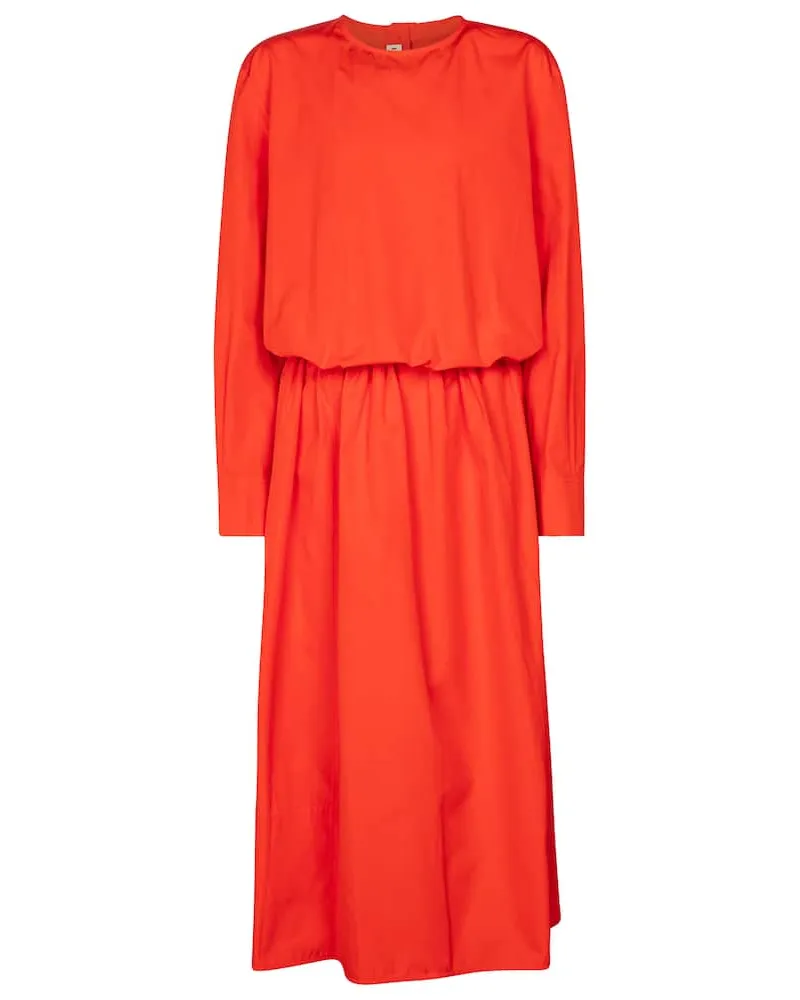 Marni Midikleid aus Baumwollpopeline Rot
