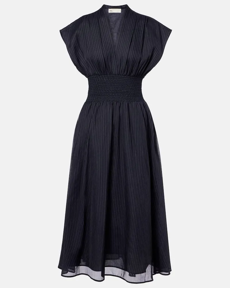 Tory Burch Midikleid aus Baumwolle Blau