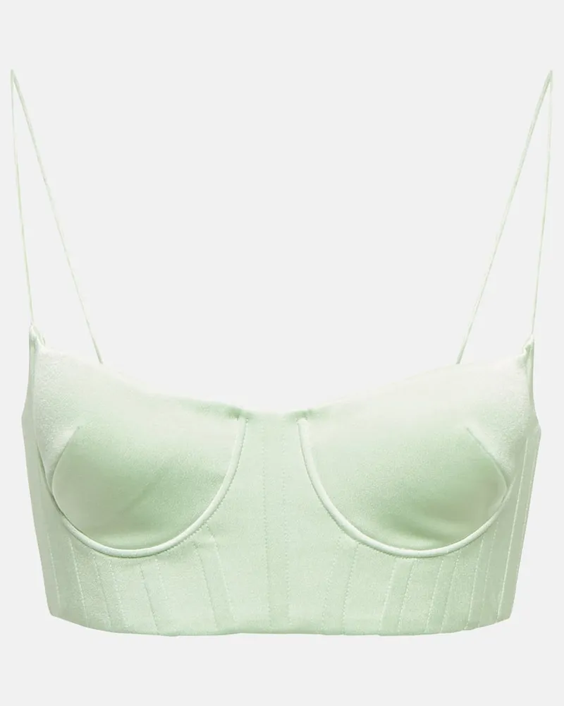Alex Perry Bralette Hart aus Crêpe Grün