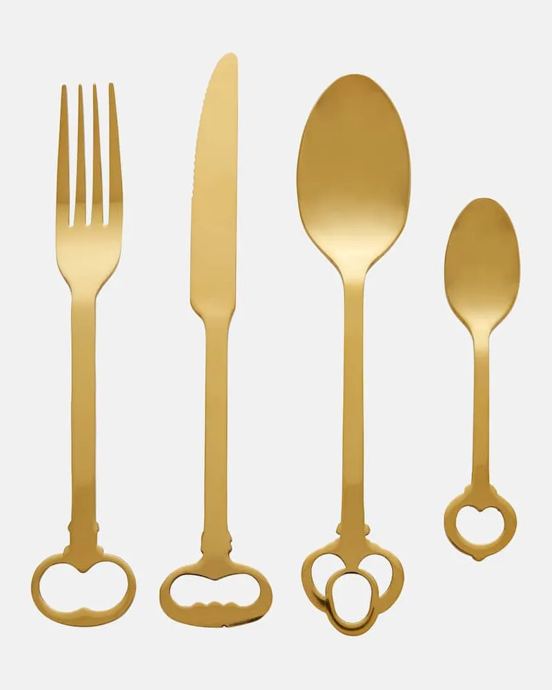 Seletti Besteckset Keytlery by Alessandro Zambelli, 24-teilig Gold
