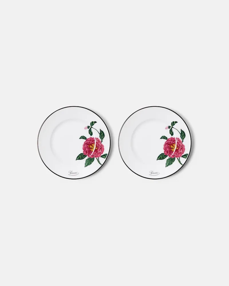 Gucci Set Gucci Flora aus zwei Tellern Weiß