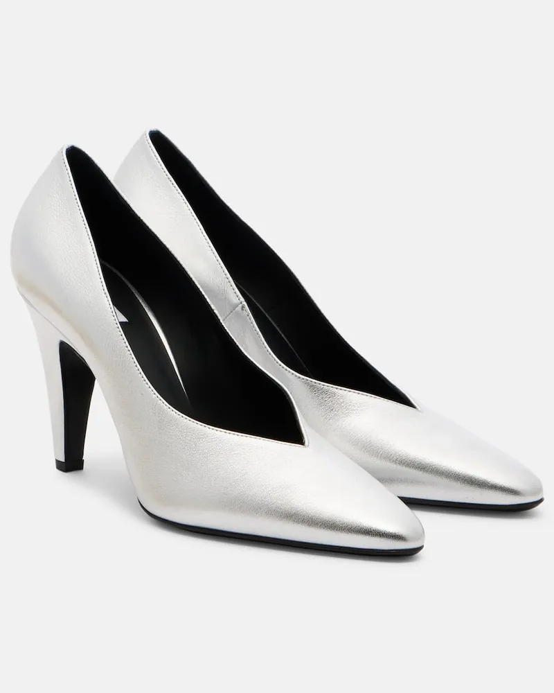 Alaïa Alaïa Pumps aus Metallic-Leder Silber