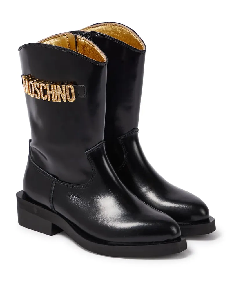 Moschino Westernstiefel aus Leder Multicolor