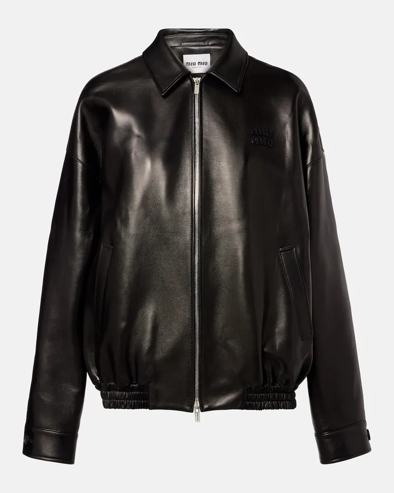 Miu Miu Lederjacke Schwarz