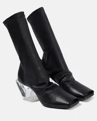 Rick Owens Ankle Boots Stretch aus Leder Schwarz