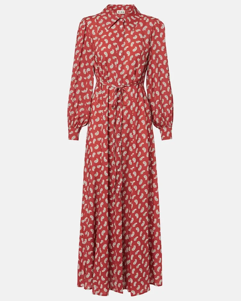 RIXO Bedrucktes Hemdblusenkleid Maddison Rot