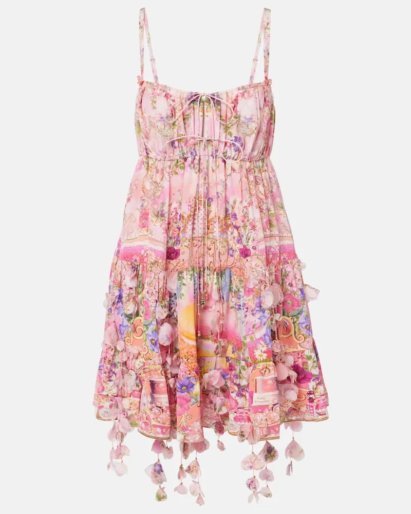 Camilla Minikleid aus Seide Multicolor