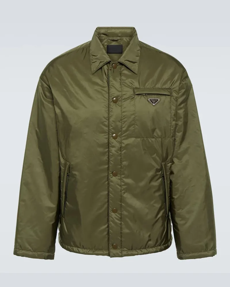 Prada Jacke aus Re-Nylon Grün