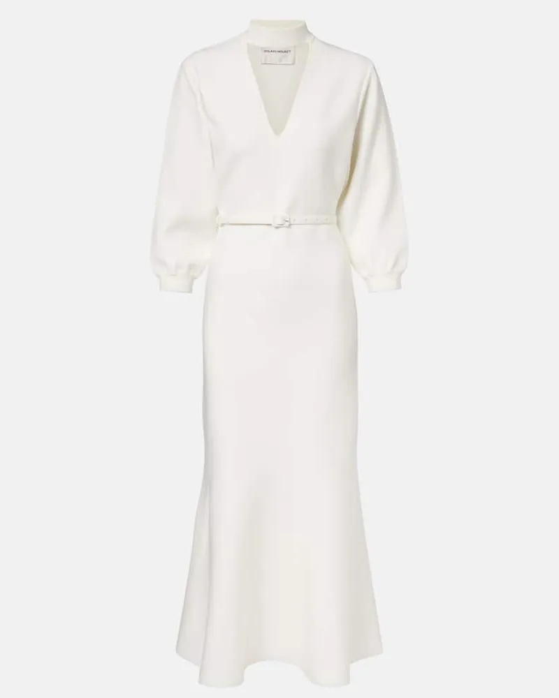 Roland Mouret Midikleid aus Strick Weiß