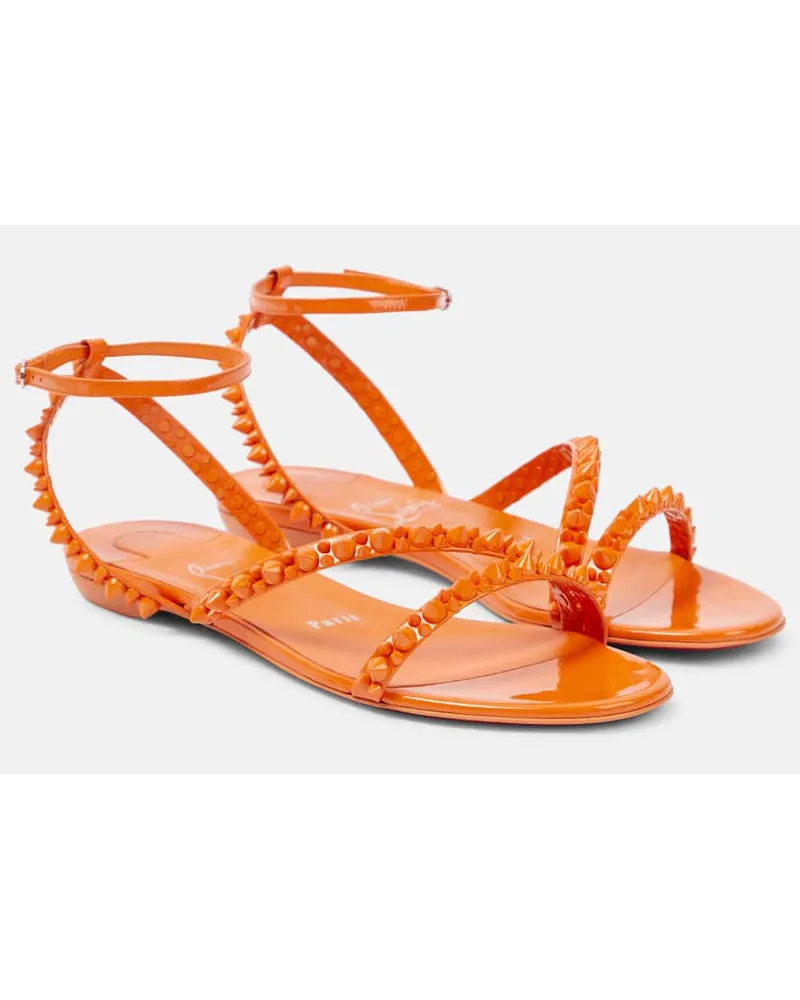 Christian Louboutin Sandalen Mafaldina Spikes aus Lackleder Orange