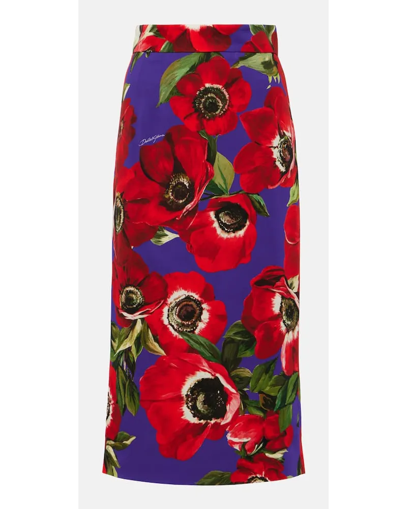 Dolce & Gabbana Bleistiftrock aus einem Seidengemisch Multicolor