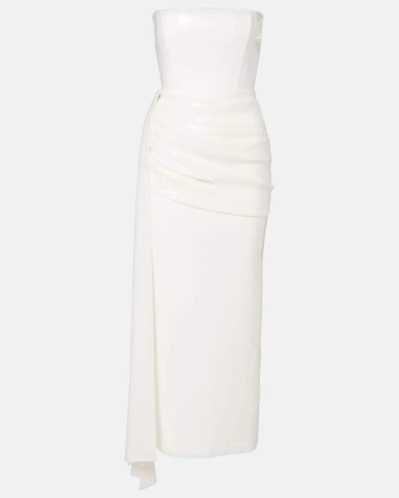 Alex Perry Bridal Robe mit Pailletten Weiß