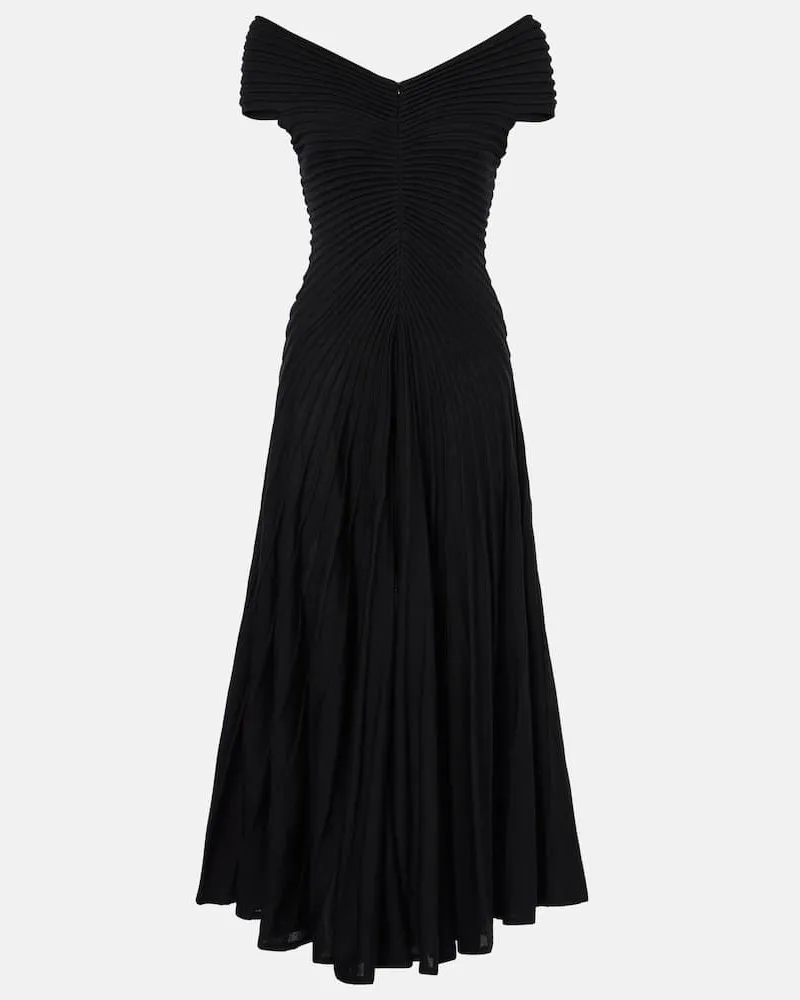 Alaïa Alaïa Midikleid aus Wolle Schwarz
