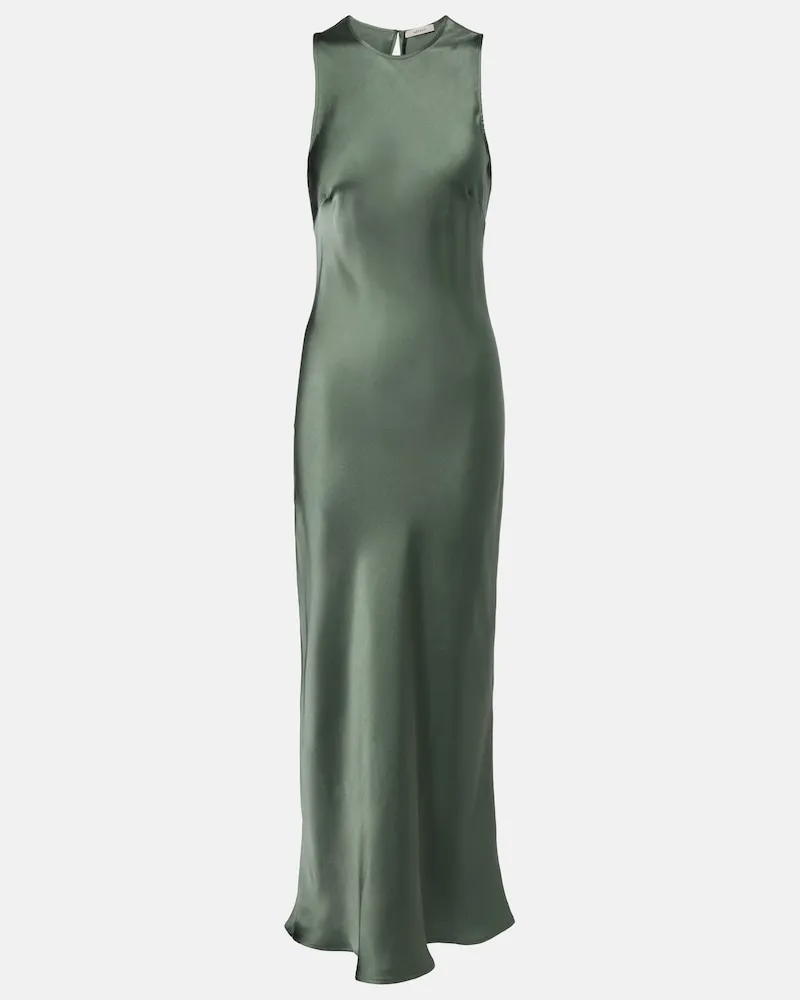 ASCENO Maxikleid Tallin aus Seide Grün