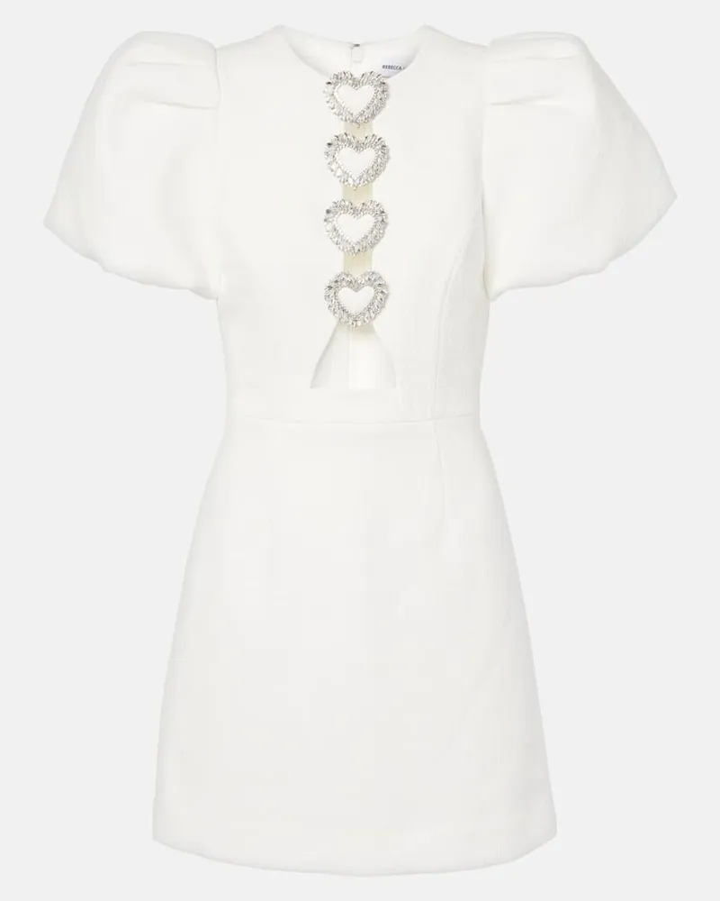 Rebecca Vallance Verziertes Minikleid Alicia aus Crêpe Weiß