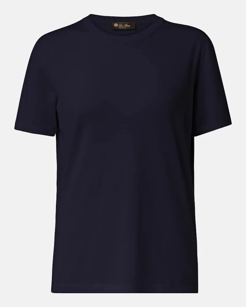 Loro Piana T-Shirt Angera aus Baumwoll-Jersey Blau