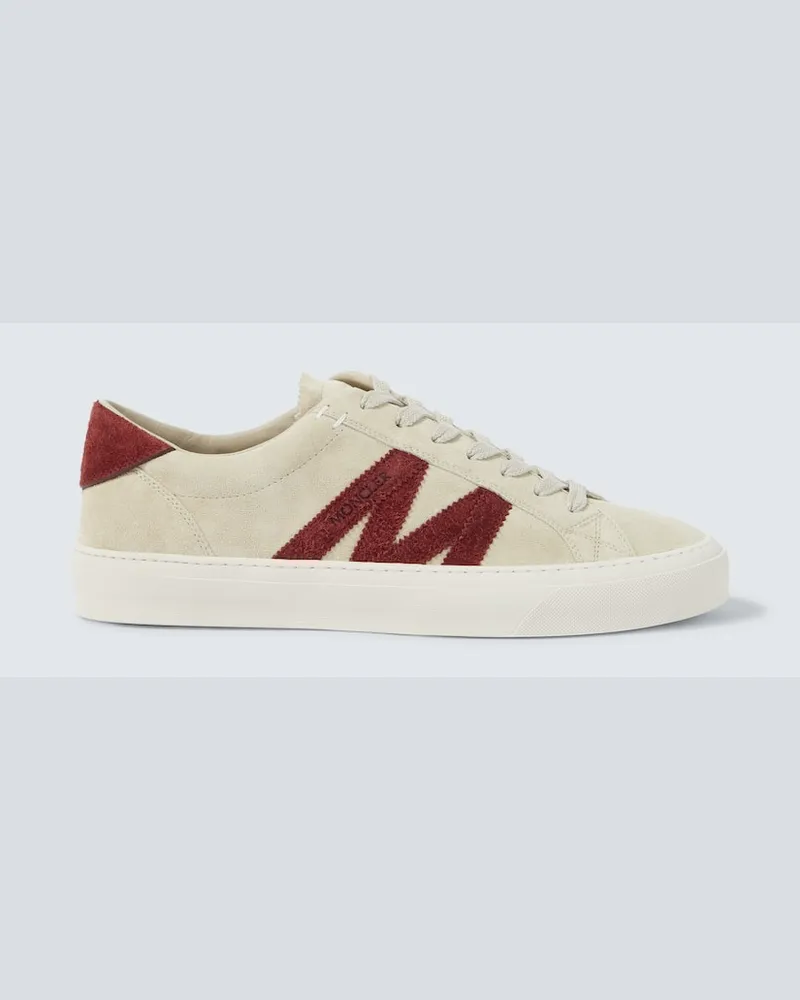Moncler Sneakers Monaco2 aus Veloursleder Beige