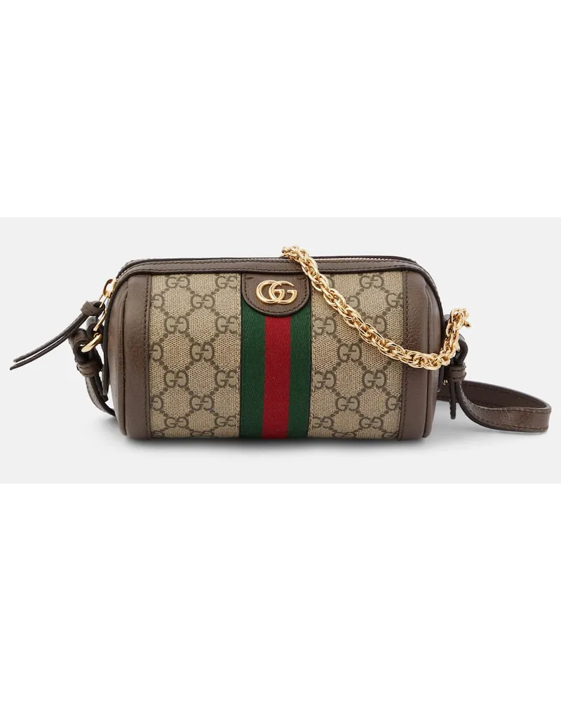 Gucci Schultertasche Ophidia GG Mini aus Canvas Beige