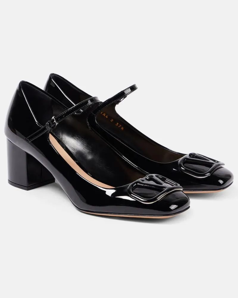 Valentino Garavani Mary-Jane-Pumps VLogo Signature 60 aus Lackleder Schwarz