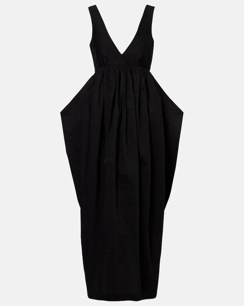 Róhe Róhe Maxikleid aus einem Baumwollgemisch Schwarz
