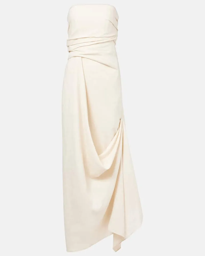 STAUD Maxikleid Caravaggio aus Leinen Beige