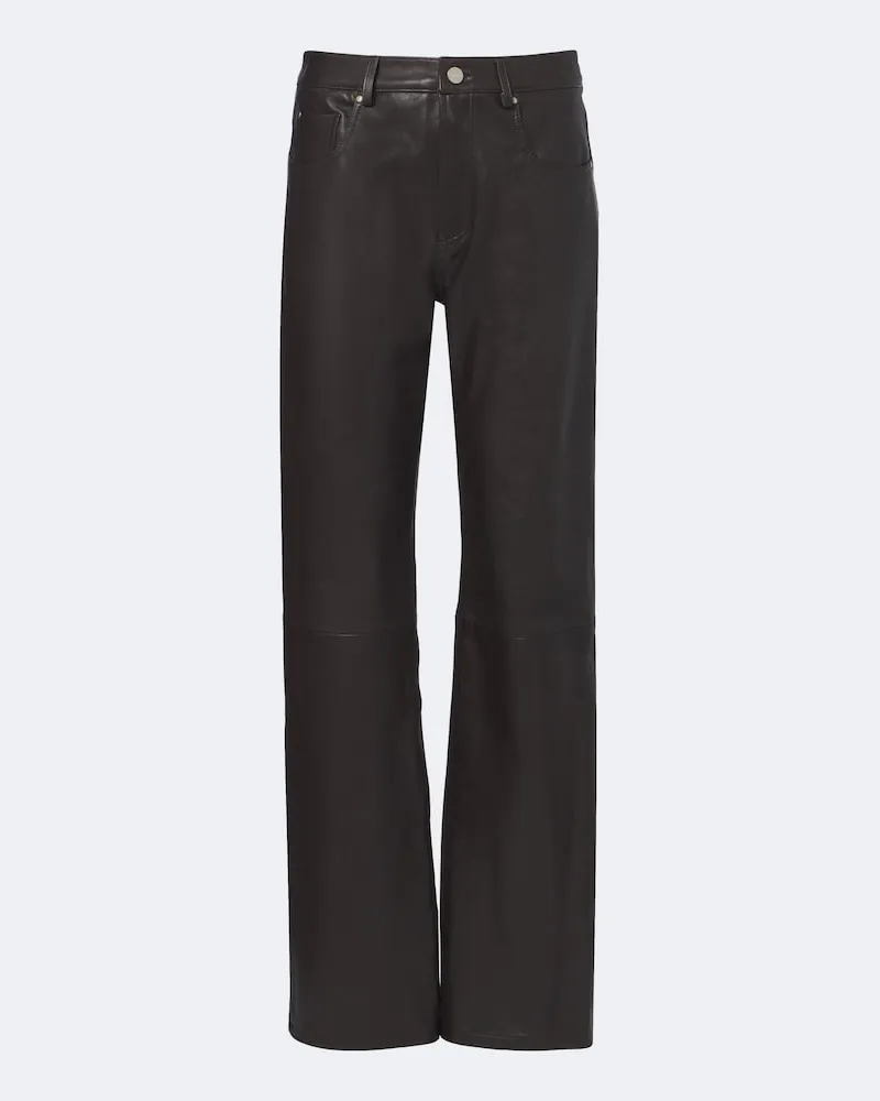 Arma Gerade Hose Jean aus Leder Braun