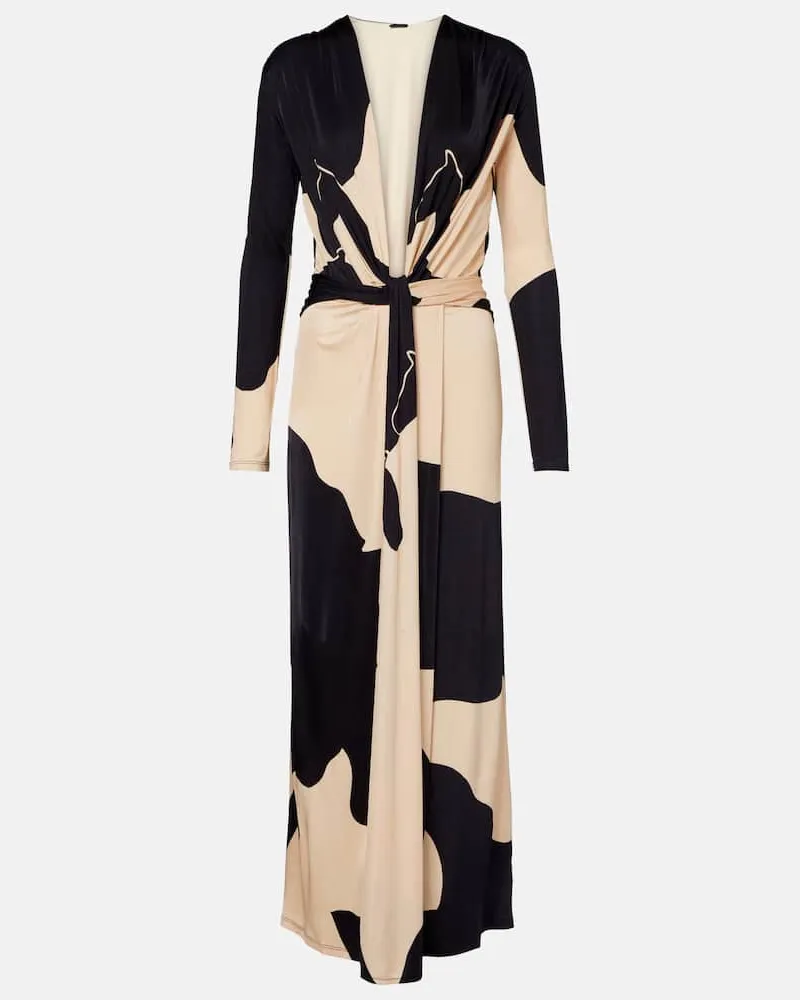 Johanna Ortiz Bedrucktes Maxikleid Beige