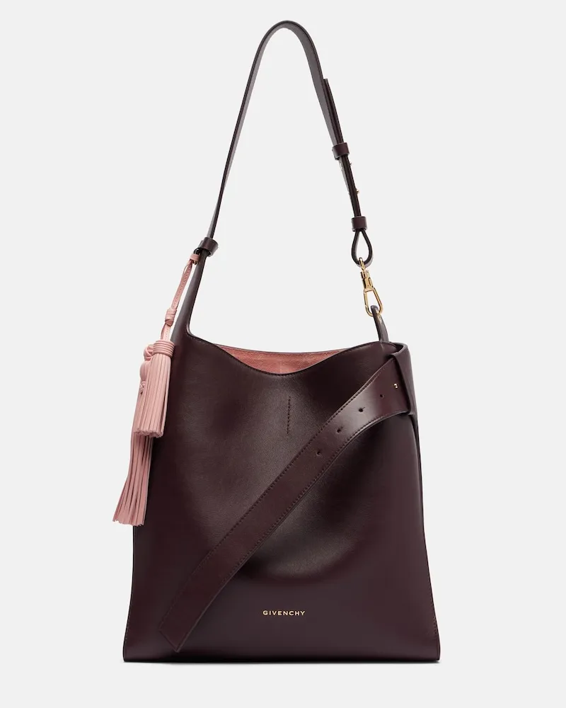 Givenchy Schultertasche Belted Medium Hobo aus Leder Burgunderrot