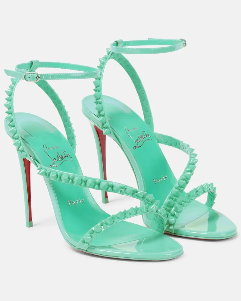 Christian Louboutin Sandalen Mafaldina Spikes 100 aus Lackleder Grün