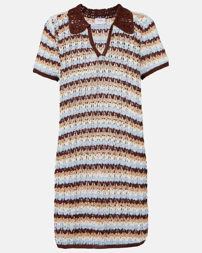 Anna Kosturova Polokleid aus Häkelstrick Braun