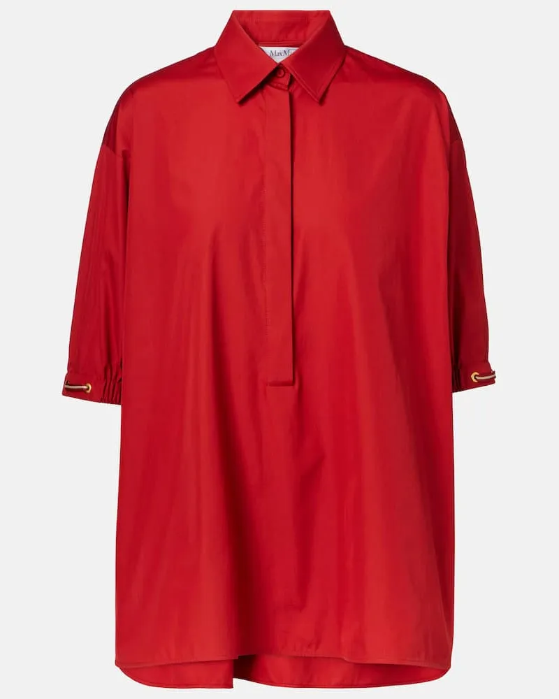 Max Mara Hemd Teano aus Baumwollpopeline Rot