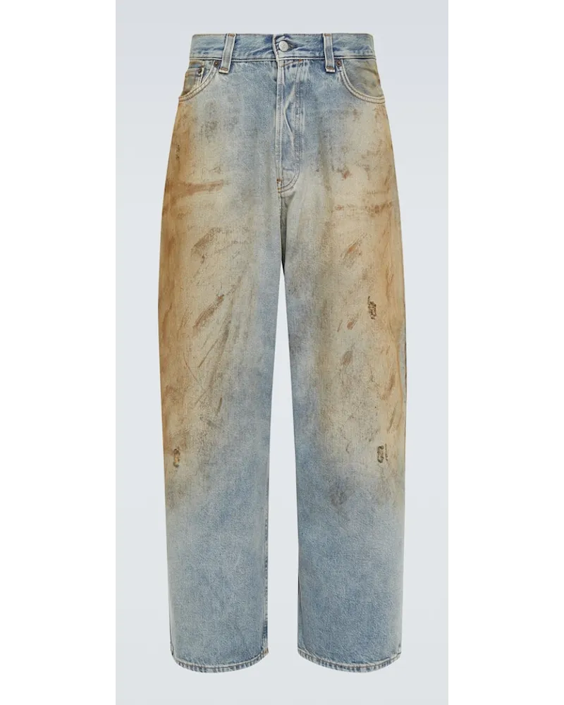 Acne Studios Distressed Wide-Leg Jeans Blau