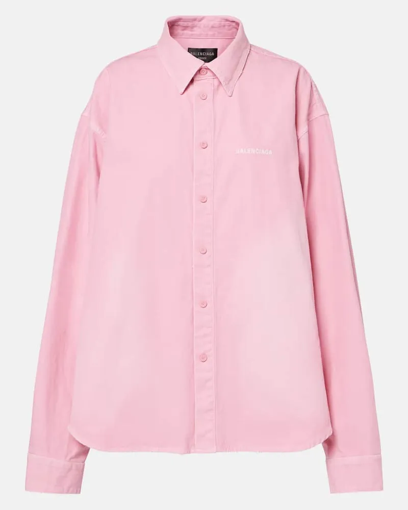 Balenciaga Oversize-Hemd aus Baumwolle Rosa