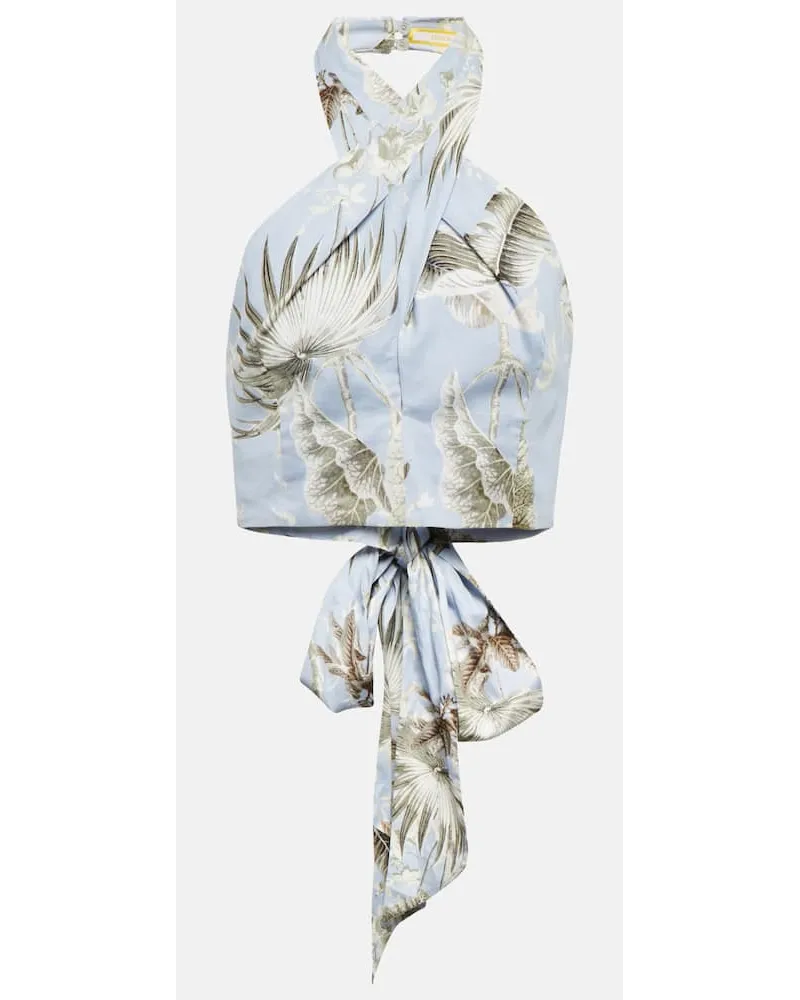 Erdem Cropped-Top Luna aus Baumwolle Multicolor