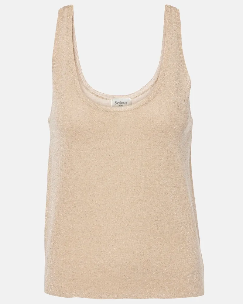 Saint Laurent Top aus Strick Beige