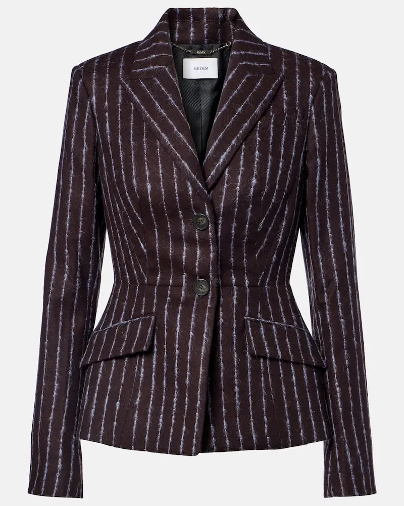 Erdem Blazer aus Wolle und Mohair Burgunderrot
