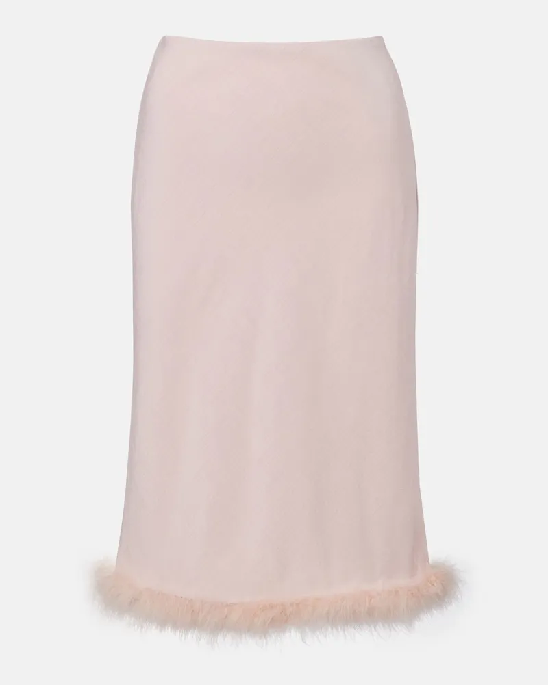 Dorothee Schumacher Midirock Soft Vibes mit Federn Rosa