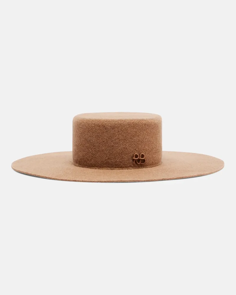 RUSLAN BAGINSKIY Gefilzter Hut aus einem Wollgemisch Beige