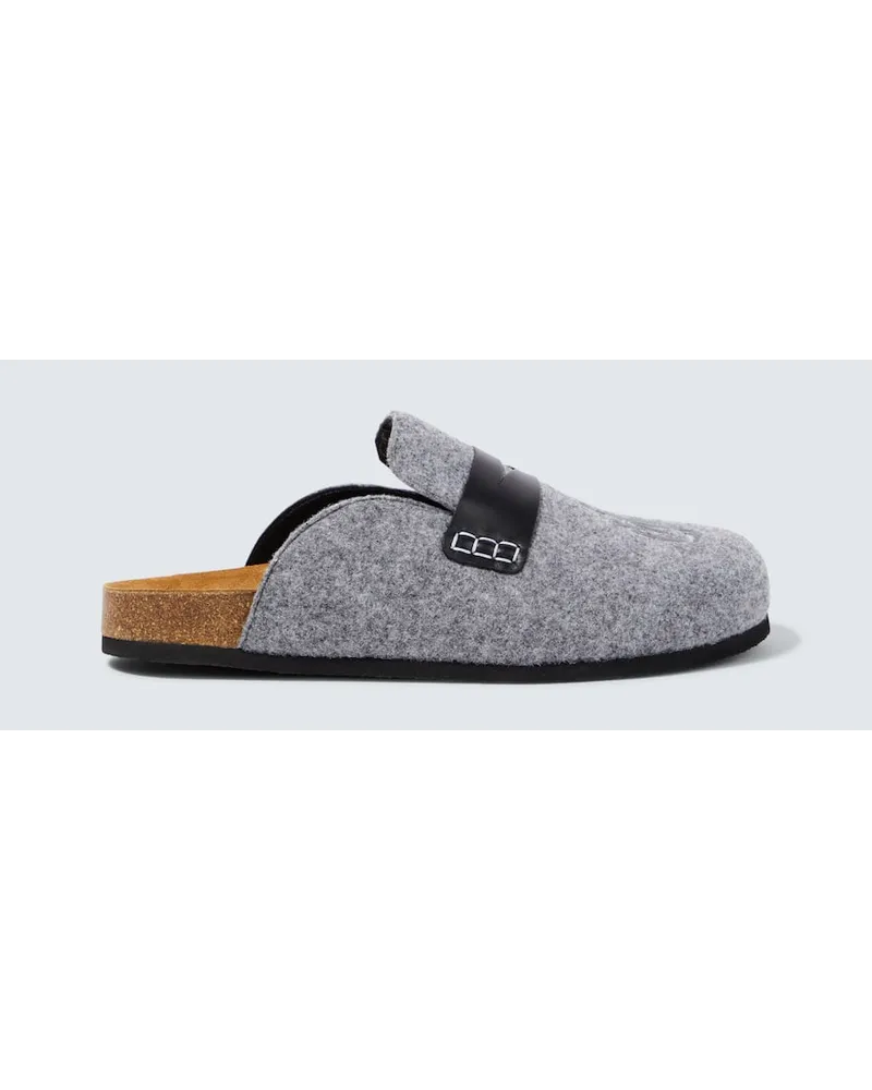J.W.Anderson Slippers mit Leder Grau