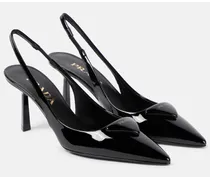 Slingback-Pumps aus Lackleder